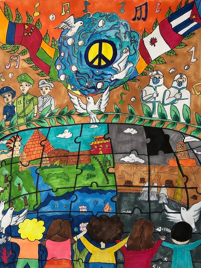世界和平主题绘画作品