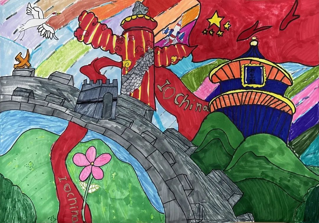 最新国庆节儿童画优秀作品