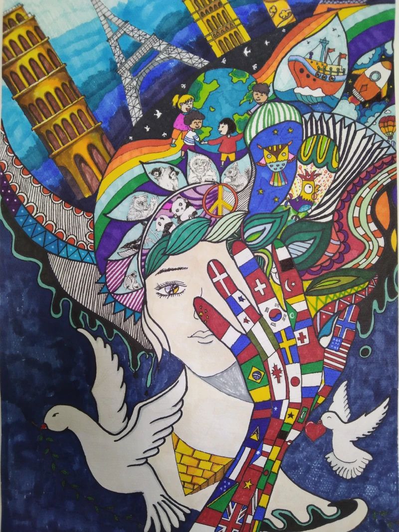 一等奖世界和平儿童画作品