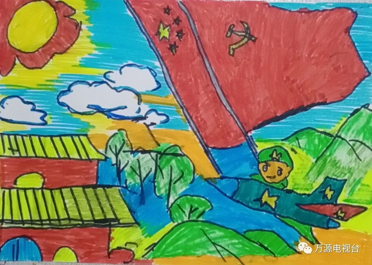 喜迎七一建党节儿童画 幼儿园作品