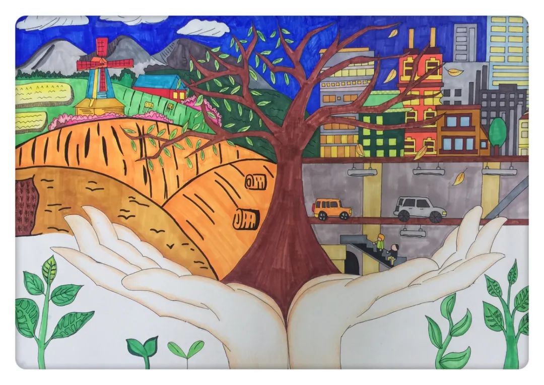 “保护耕地 爱护地球家园”的绘画作品