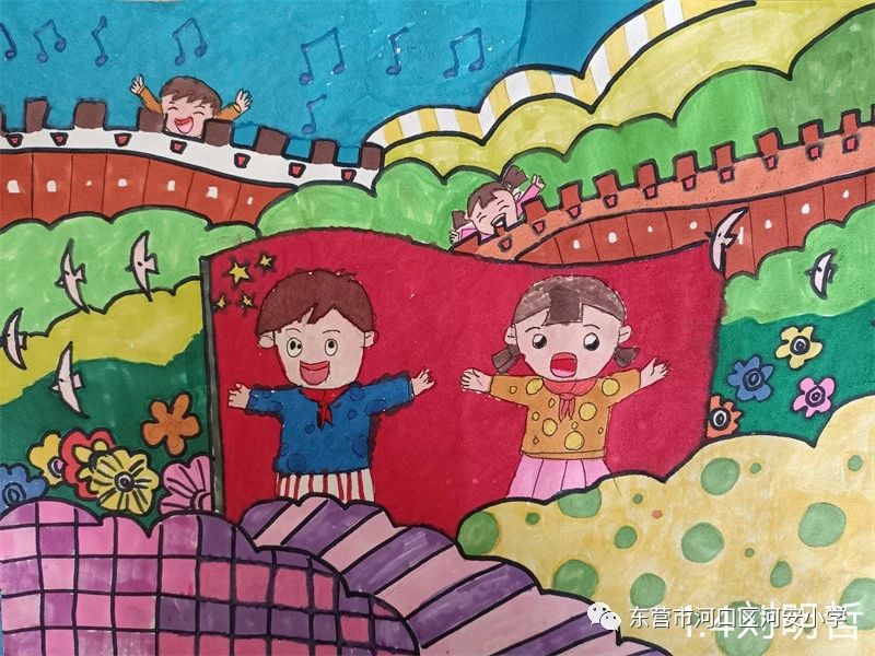 “祖国母亲 生日快乐”国庆节儿童画