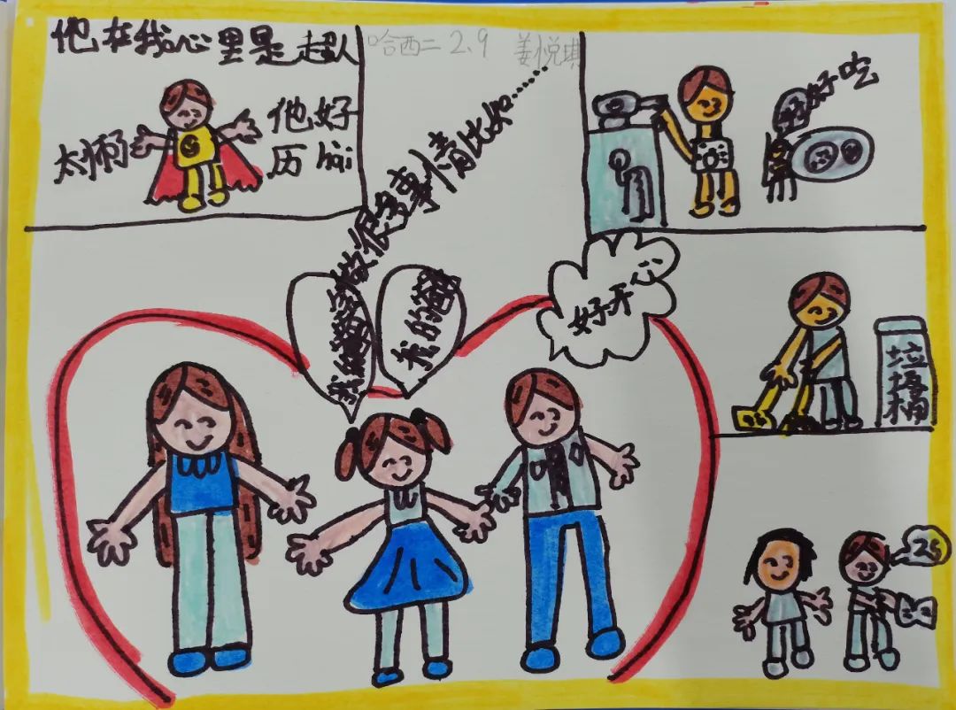 画出“我心中的爸爸”-父亲节少儿绘画作品