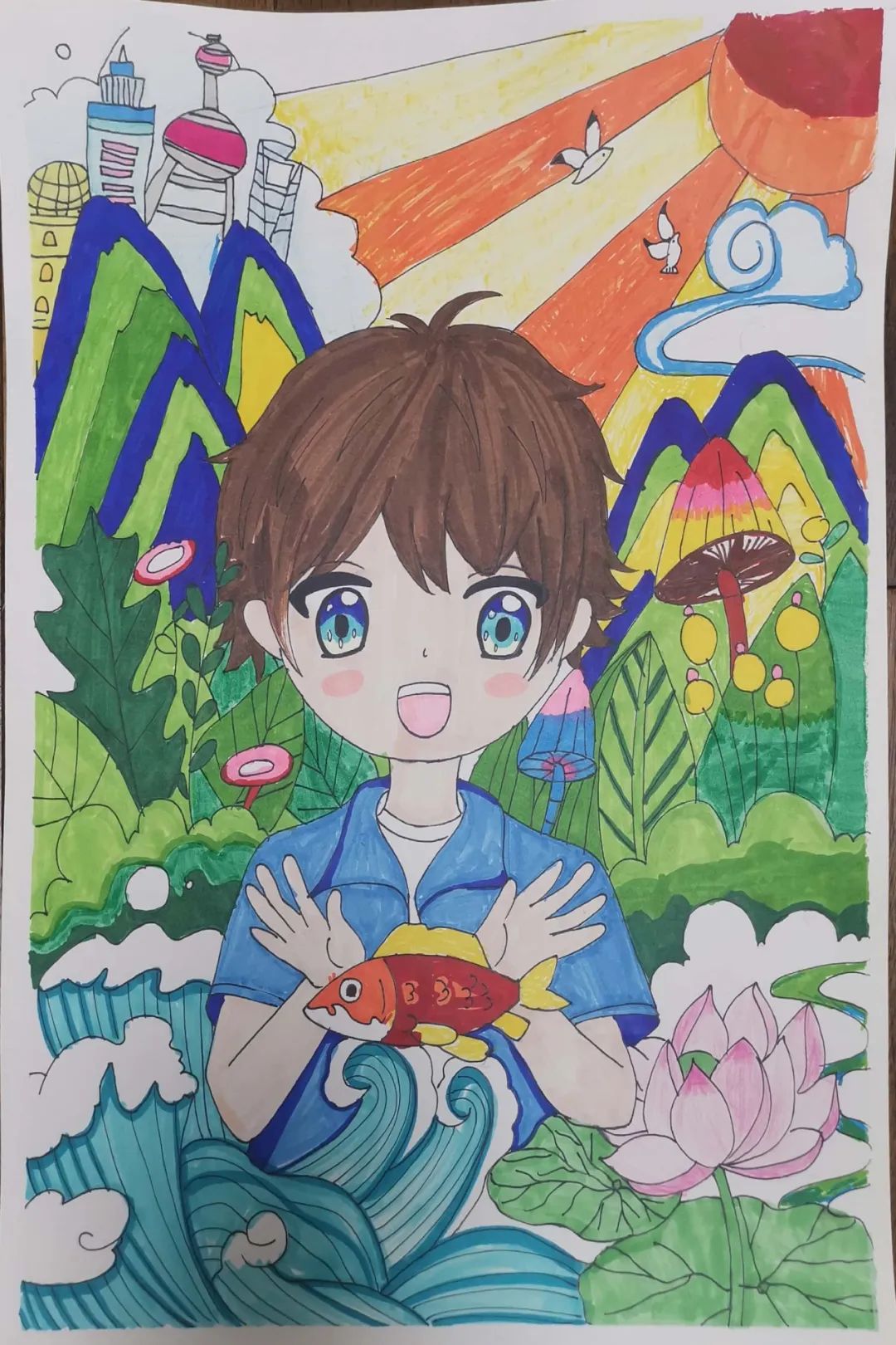 关于国庆节的画儿童画图片
