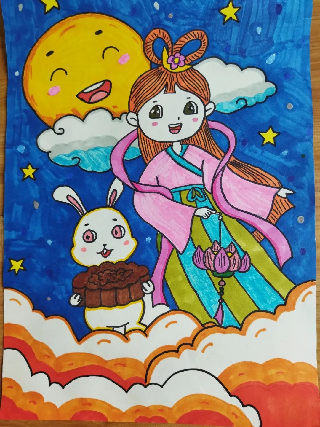 中秋节绘画图片一等奖
