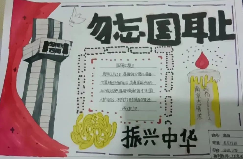 “勿忘国耻 振兴中华”绘画作品 小学
