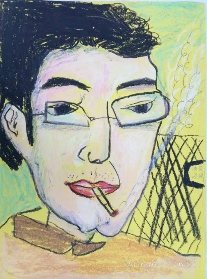 《爱吸烟的爸爸》父亲节儿童画