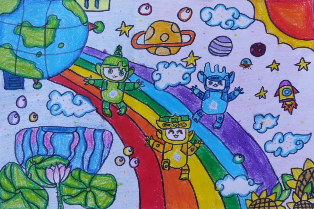 关于杭州亚运会幼儿绘画作品