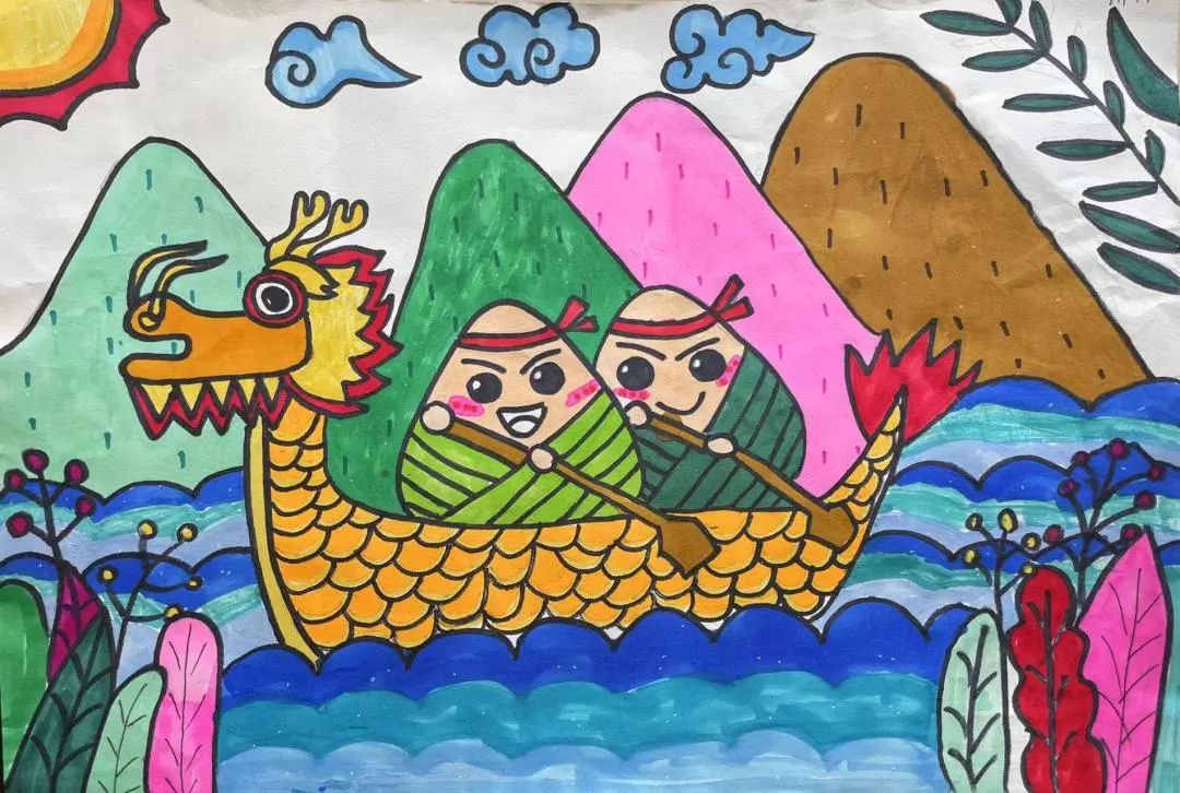 端午节主题绘画小学作品6