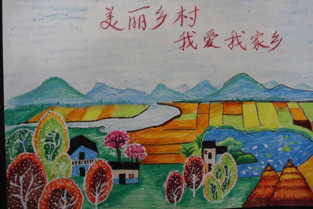 美丽的乡村田园儿童画作品五