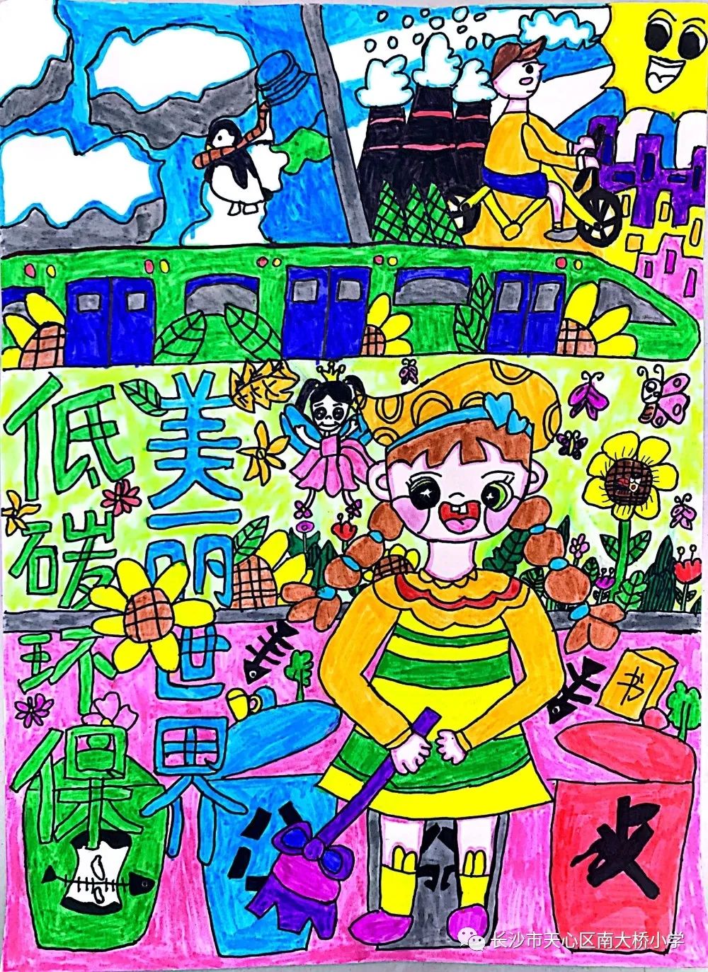 关于碳达峰碳中和儿童系列绘画展示（九）