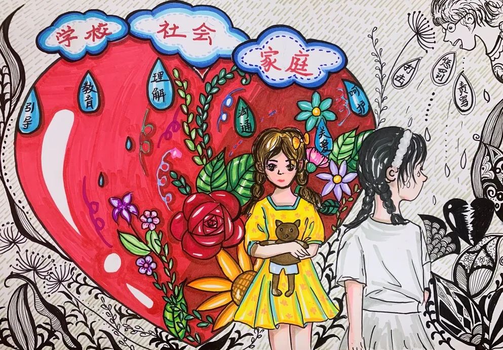小学“心理健康 快乐成长 传播正能量”儿童绘画作品（3）