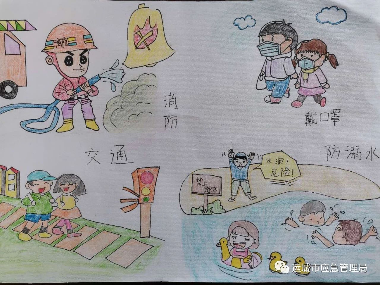 安全生产月主题宣传绘画图片