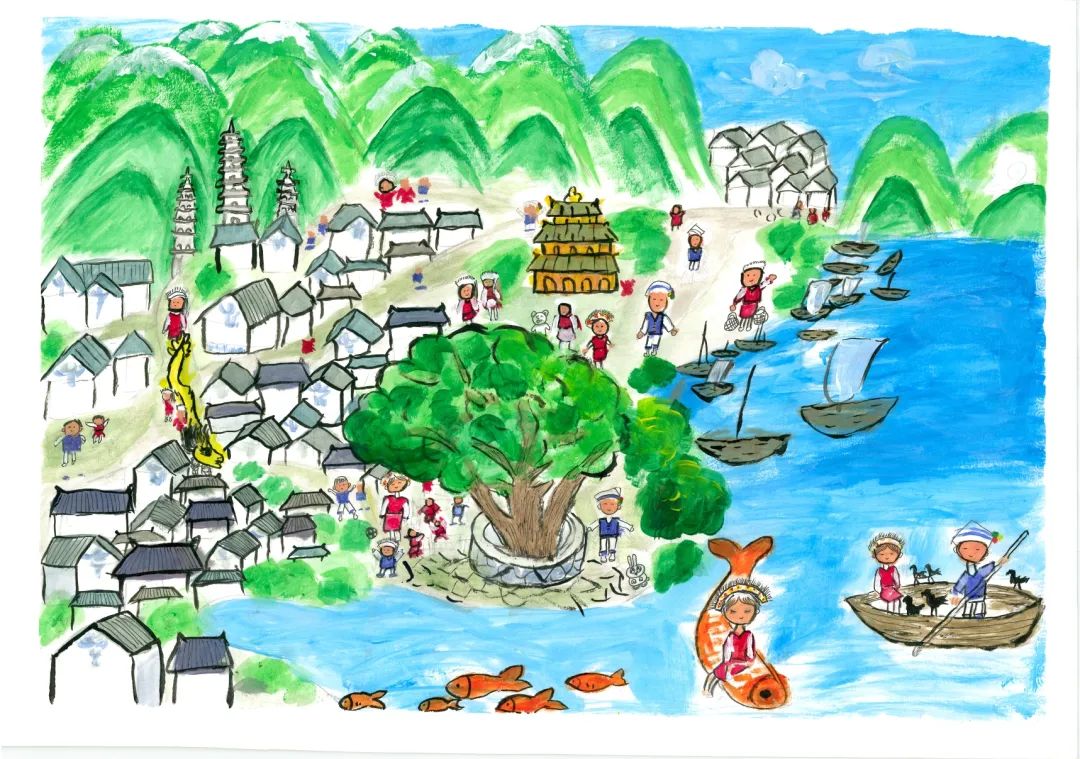 小学生“我和我的家乡”儿童绘画展示