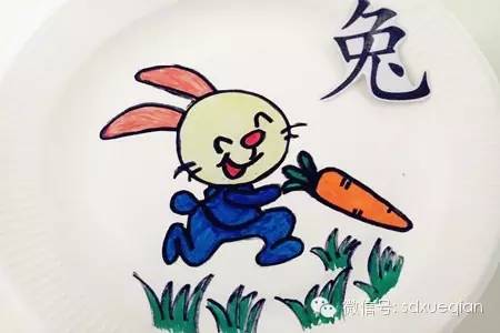 幼儿园十二生肖儿童画图片之《卯兔》