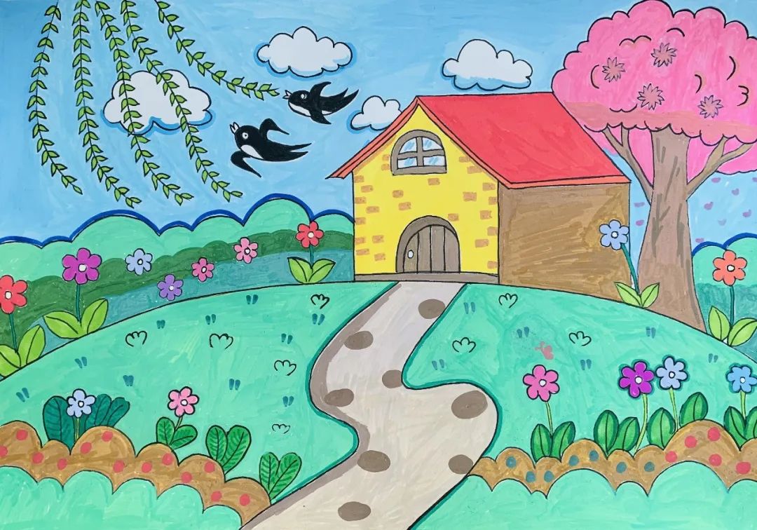 以春天为主题的幼儿园儿童画图片比赛作品（一）