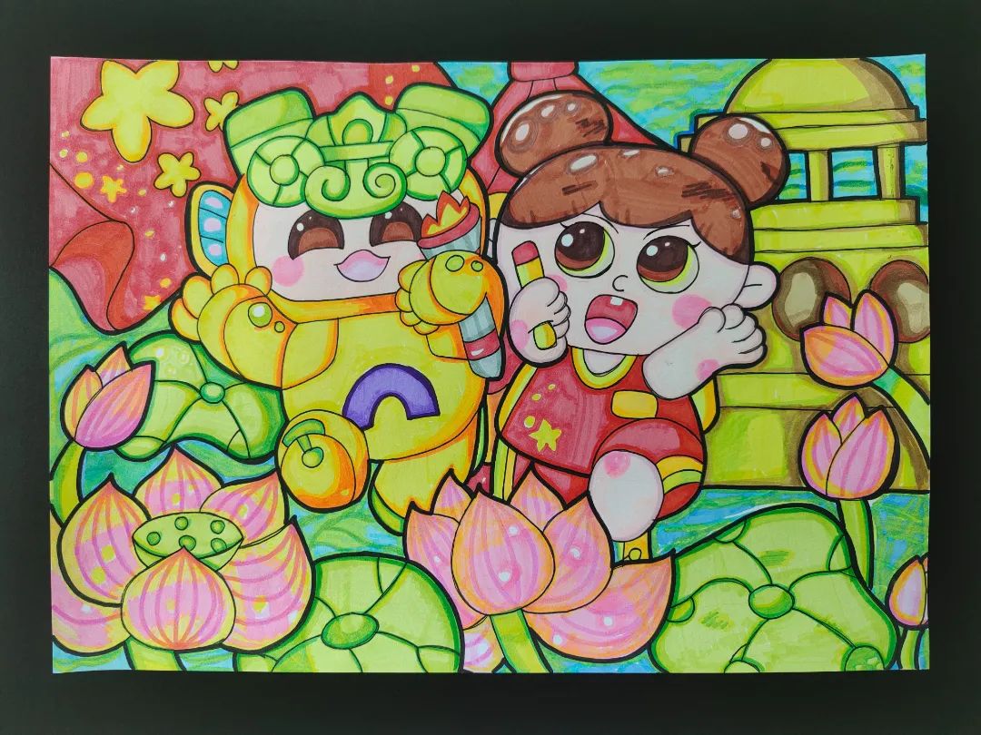 幼儿园“喜迎2023杭州亚运会”儿童画展出作品第七张