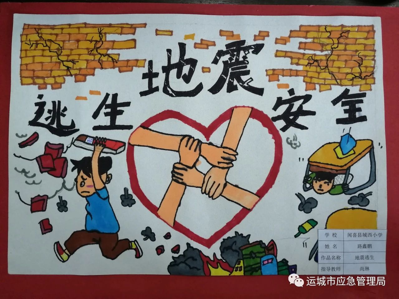 小学四年级防震减灾绘画图片