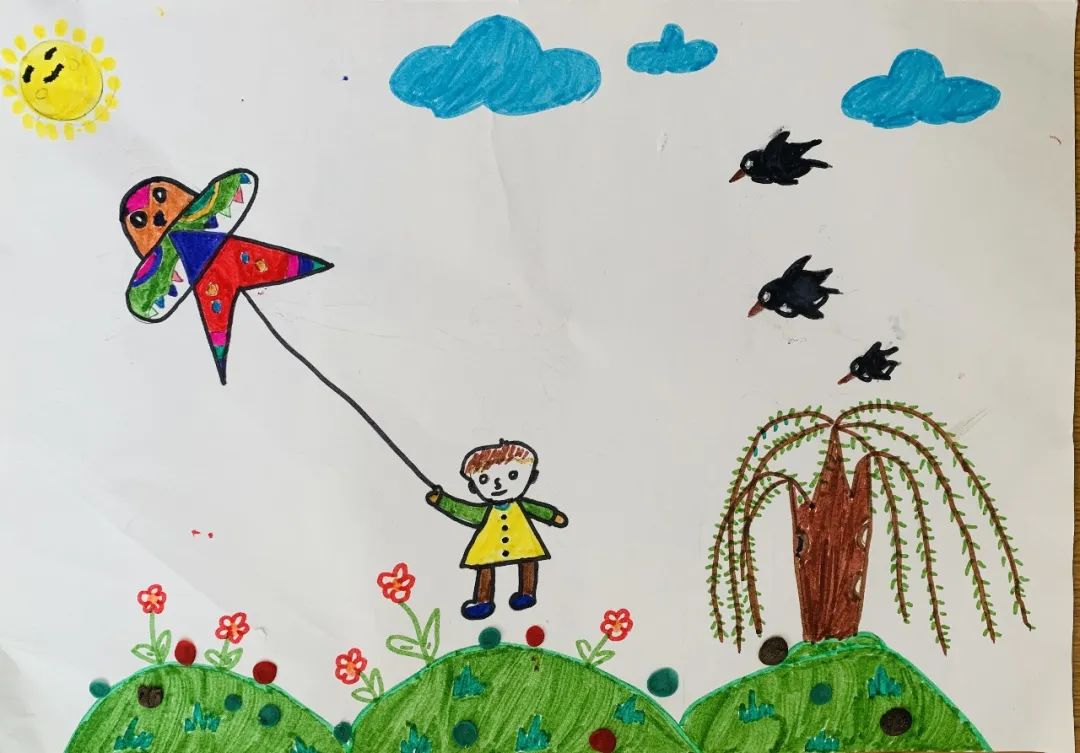 以春天为主题的幼儿园儿童画图片比赛作品（六）