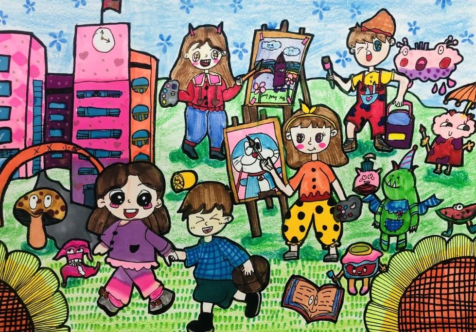 小学“心理健康 快乐成长 传播正能量”儿童绘画作品（5）