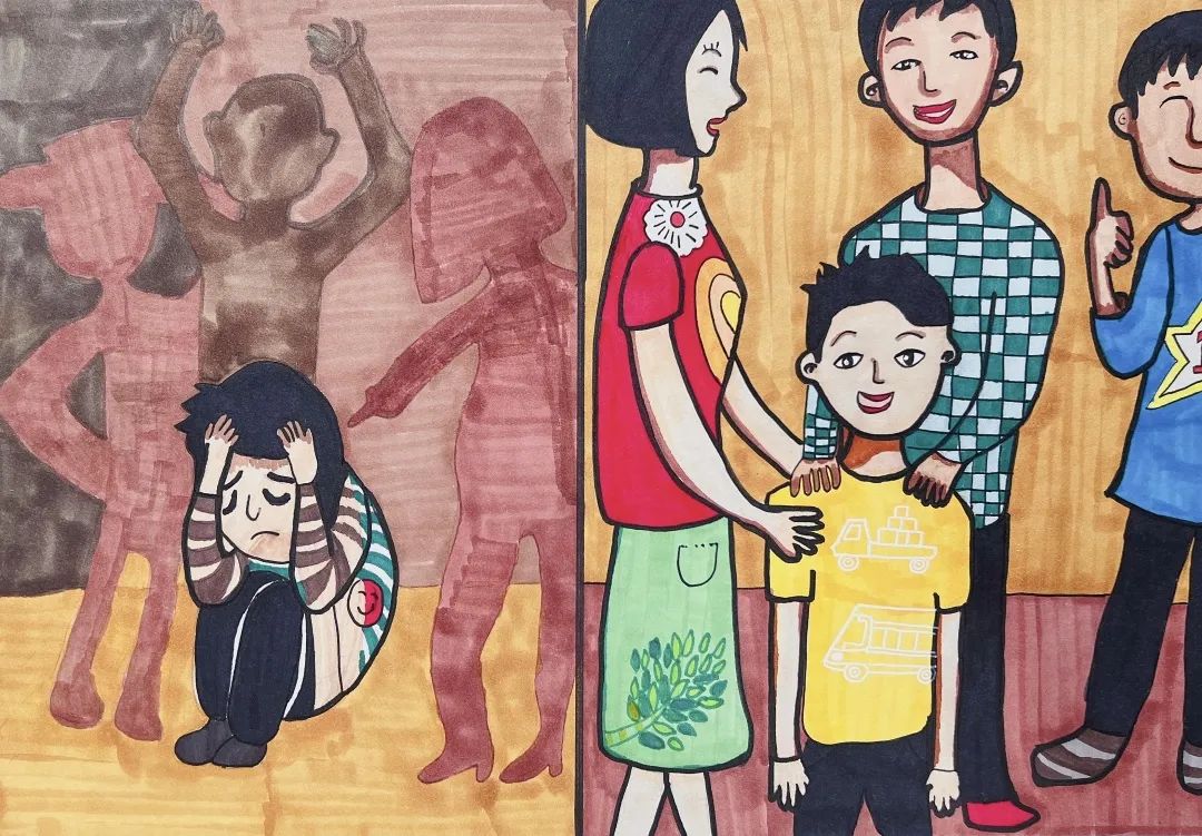 关爱儿童身心健康画画图片