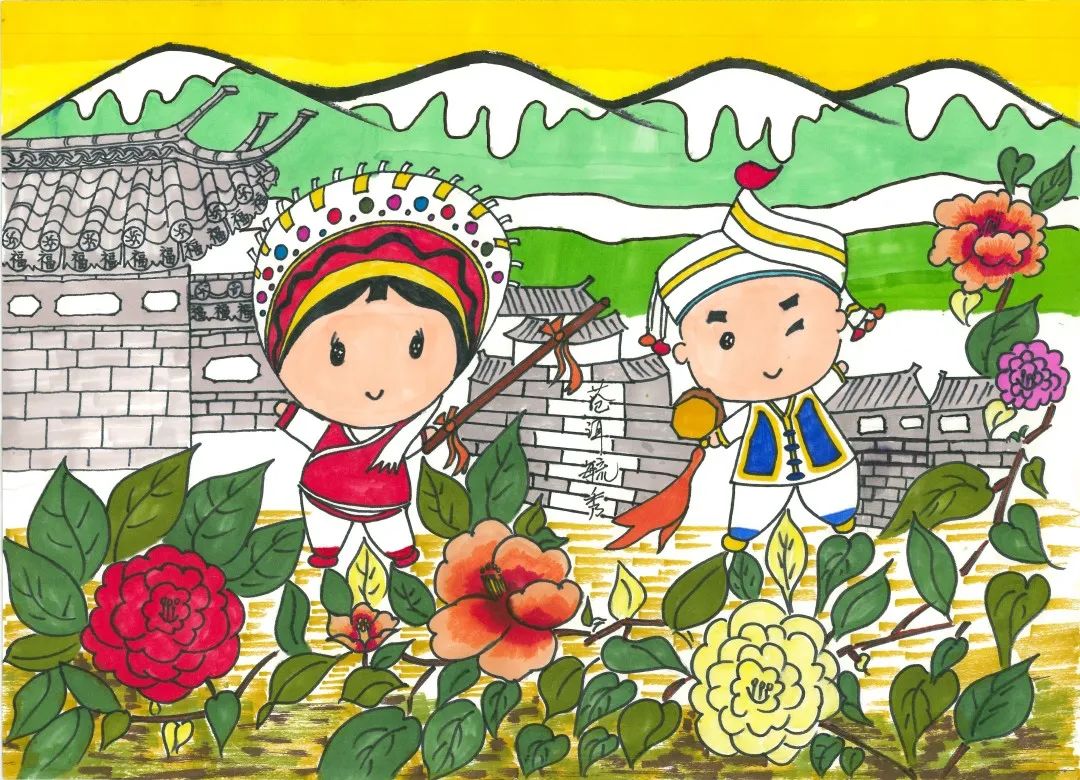 儿童画我美丽的家乡图片作品