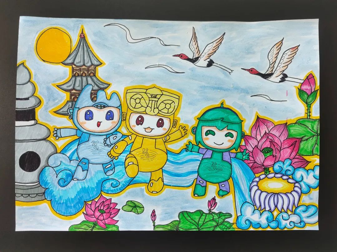 幼儿园“喜迎2023杭州亚运会”儿童画展出作品第十三张