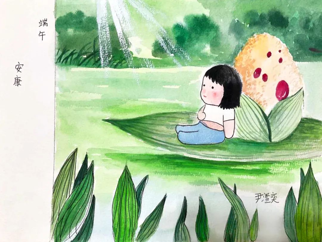 端午安康主题儿童画