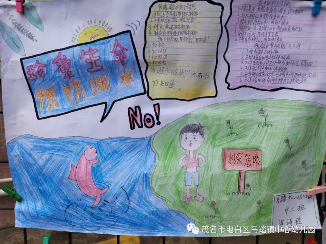 ​“画”说防溺水 牢筑生命线——幼儿园防溺水优秀作品展