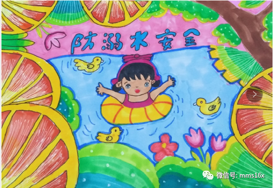 儿童安全教育防溺水儿童画