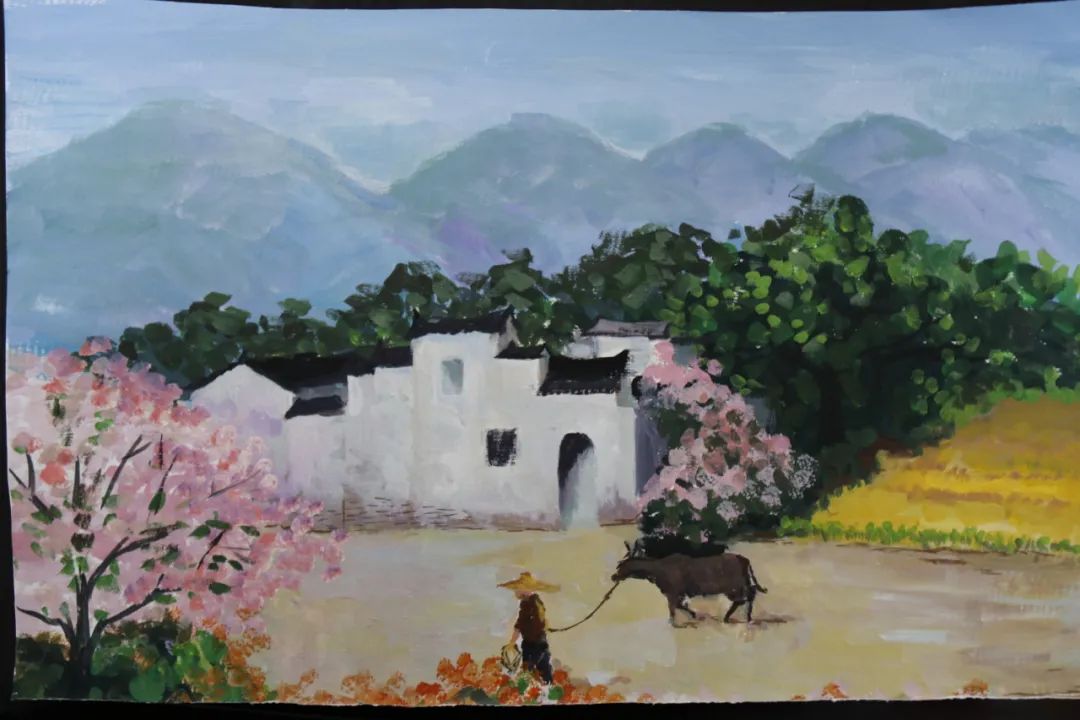 美丽的乡村田园儿童画作品六