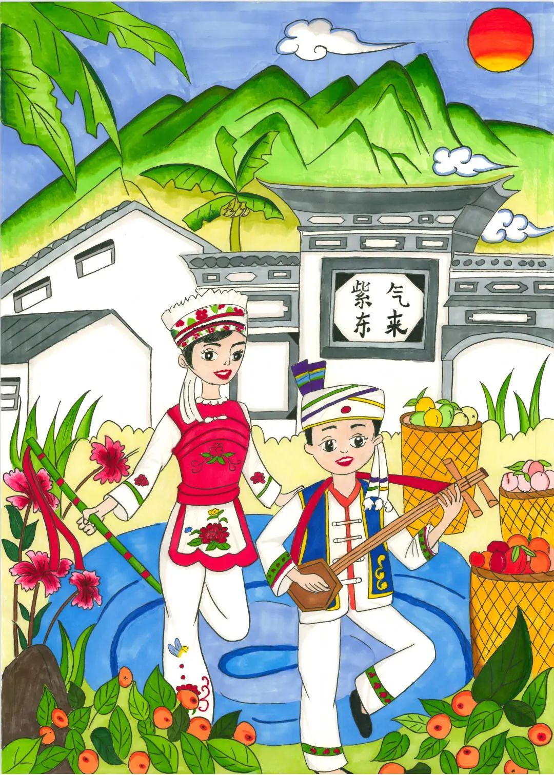 我爱我的家乡少儿绘画作品