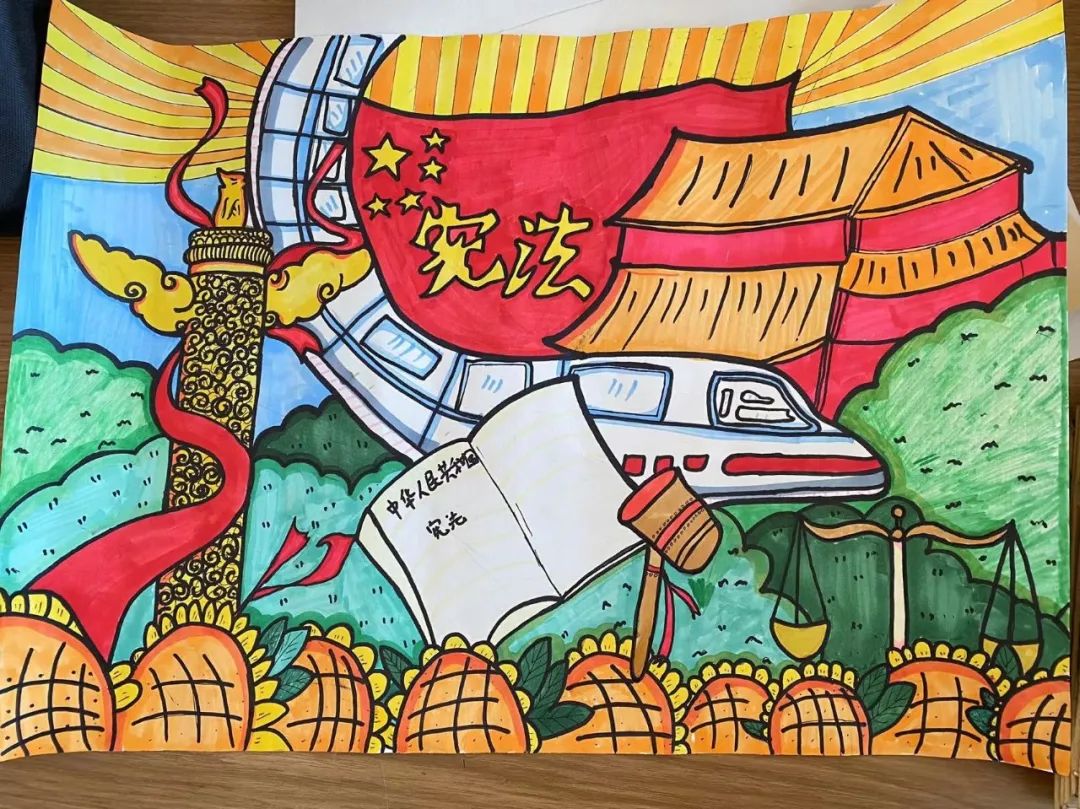 “以法之名，保护少年的你”法治手绘画作品（一等奖）