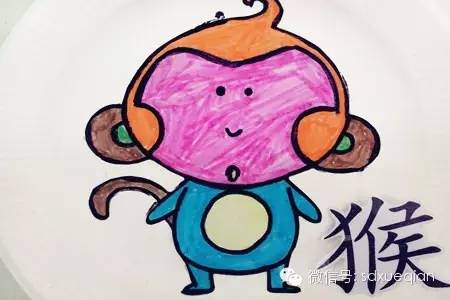 幼儿园十二生肖儿童画图片之《申猴》