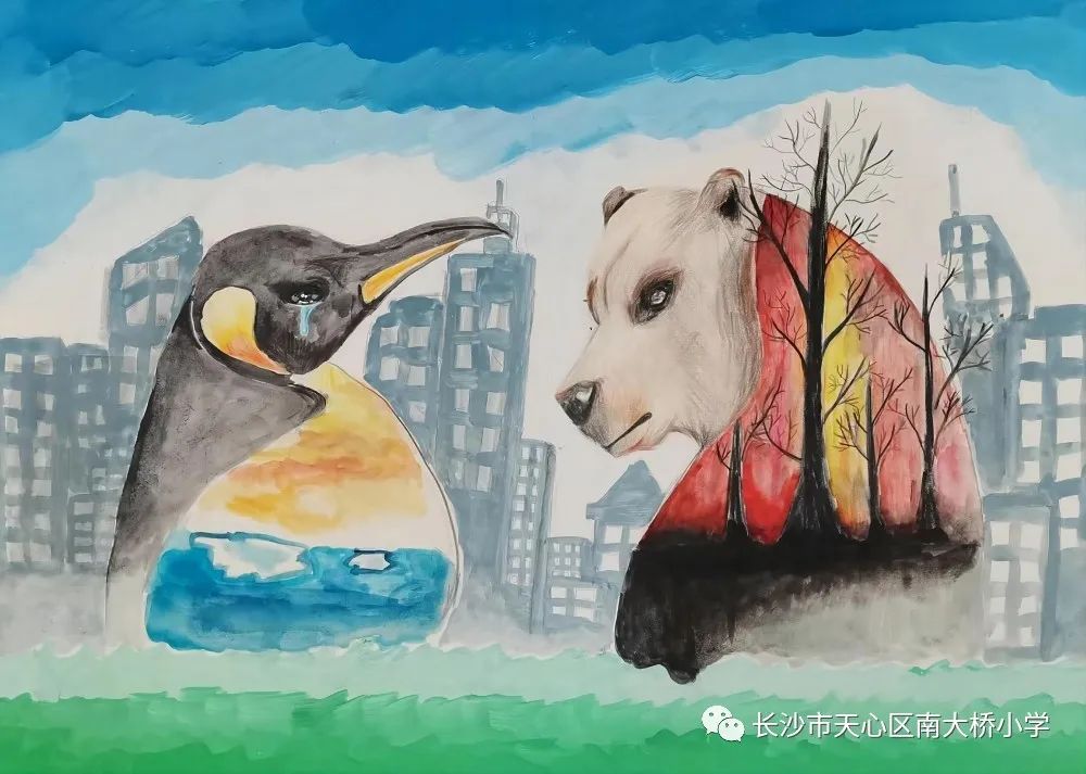 关于碳达峰碳中和儿童系列绘画展示（十六）