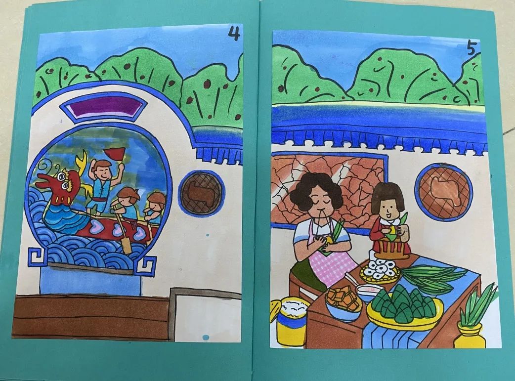 小学端午节儿童绘画分享作品九