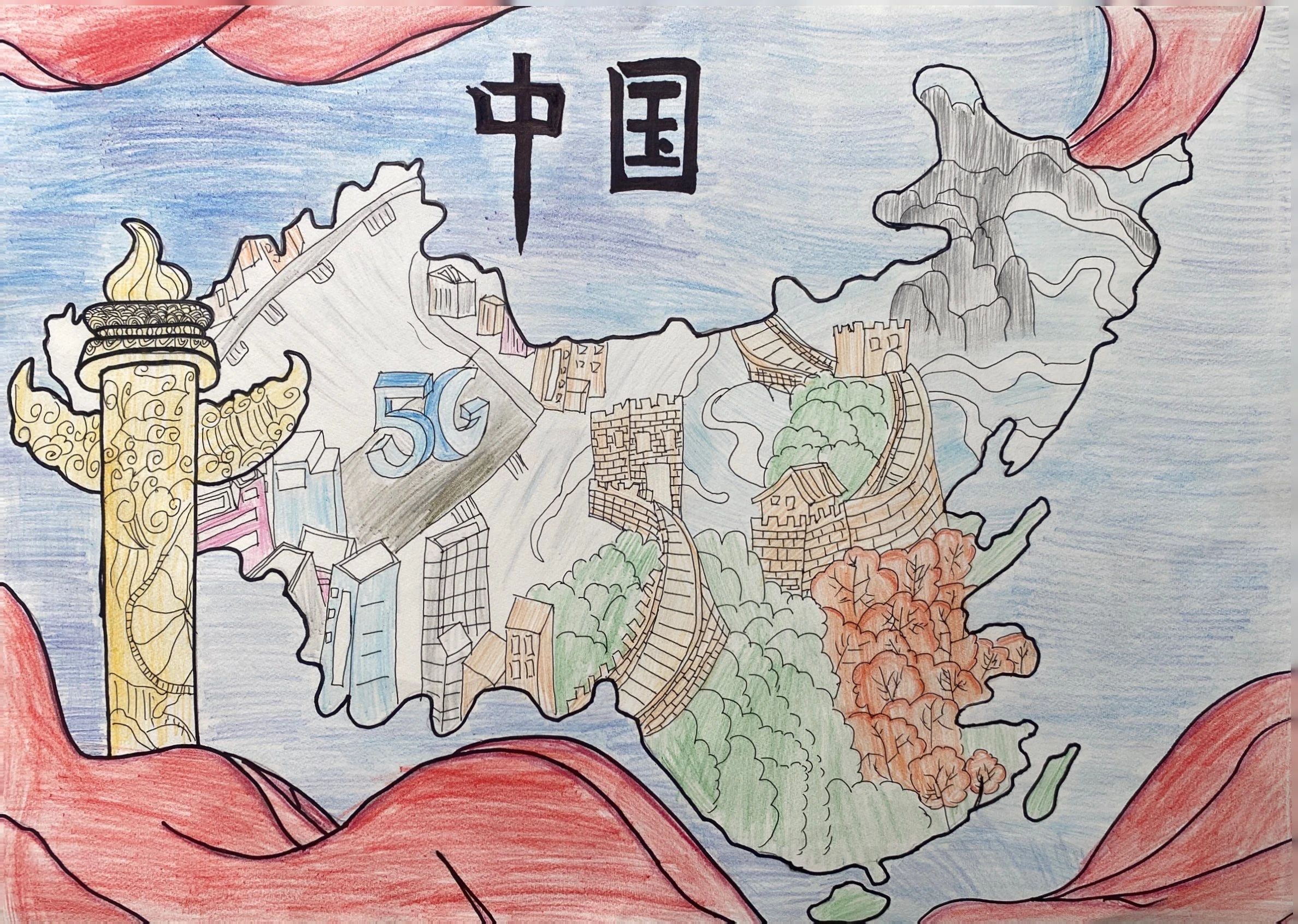 “学习二十大 争做好少年”绘画展示作品第7张