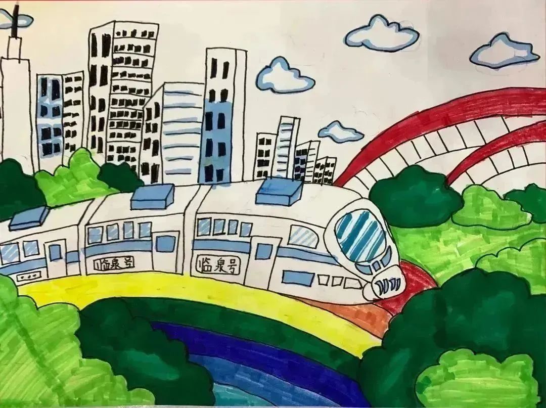 我的家乡风景独美儿童画
