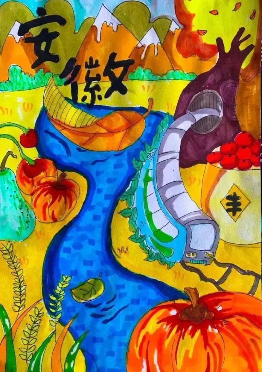 我的家乡安徽画画图片大全