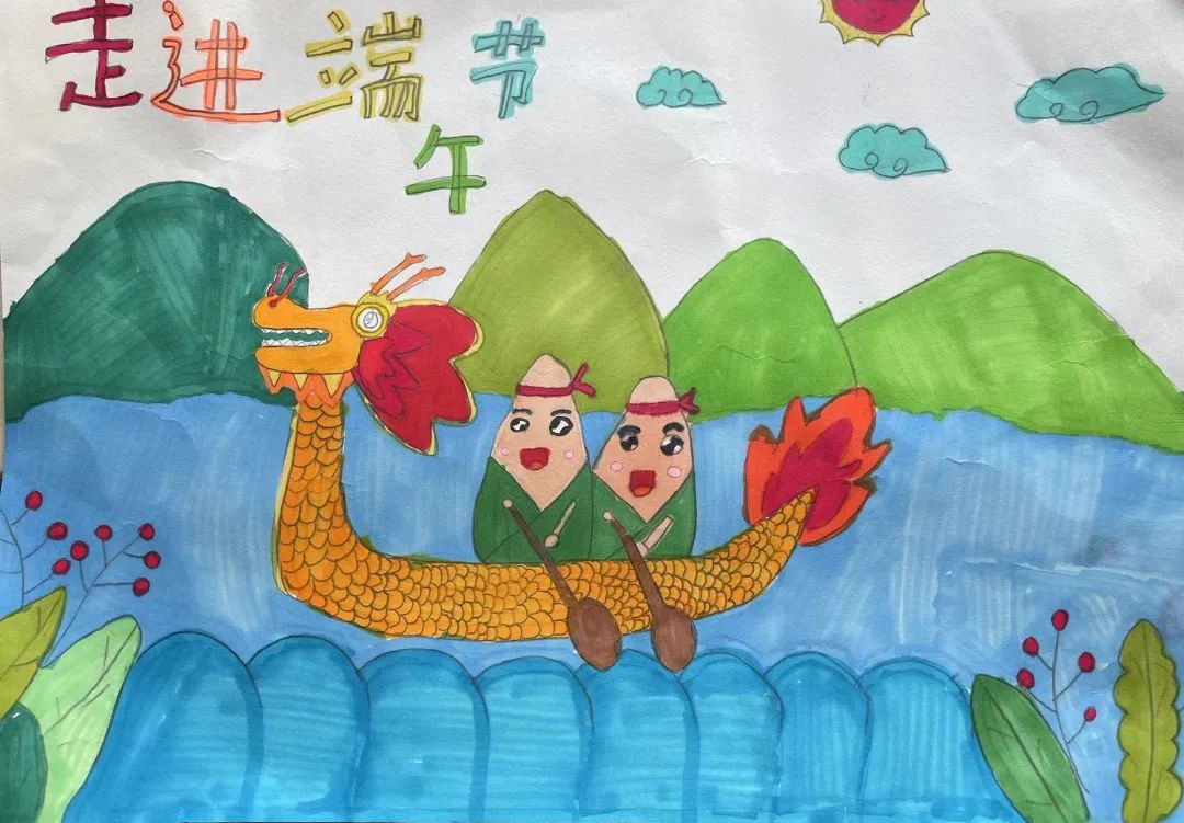 端午节主题绘画小学作品10
