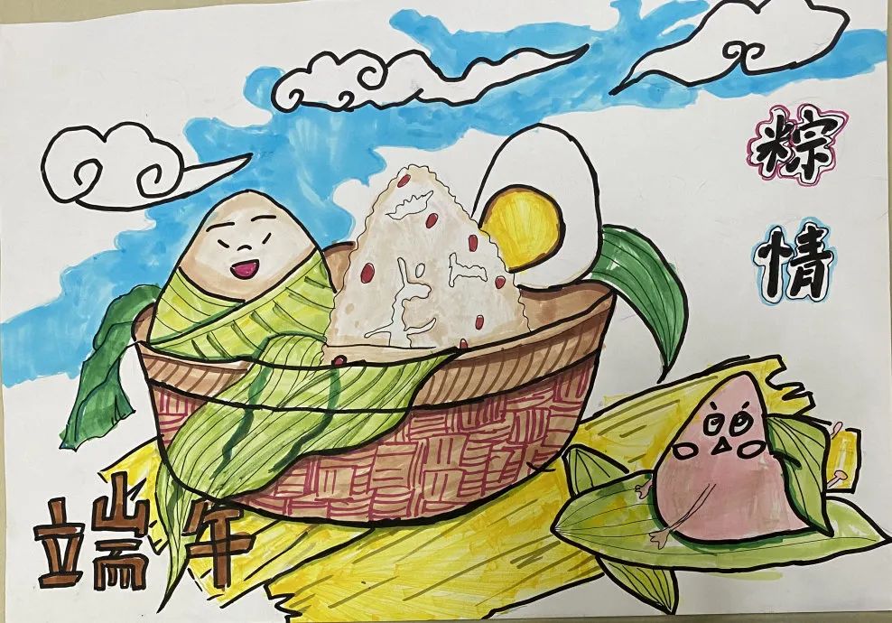 小学端午节儿童绘画分享作品七