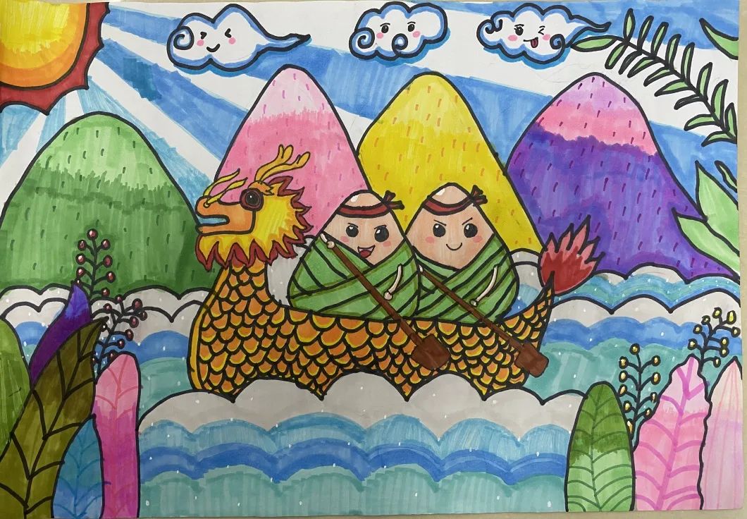 小学端午节儿童绘画分享作品八