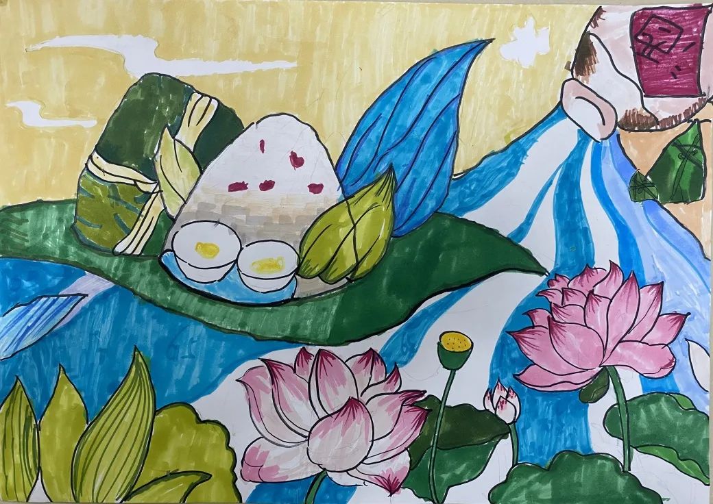 小学端午节儿童绘画分享作品六