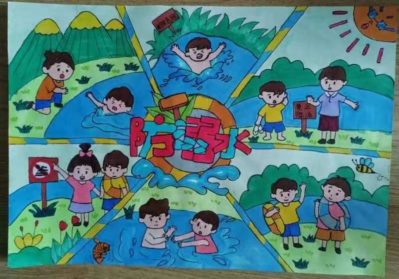 2023防溺水儿童画主题图片（2）