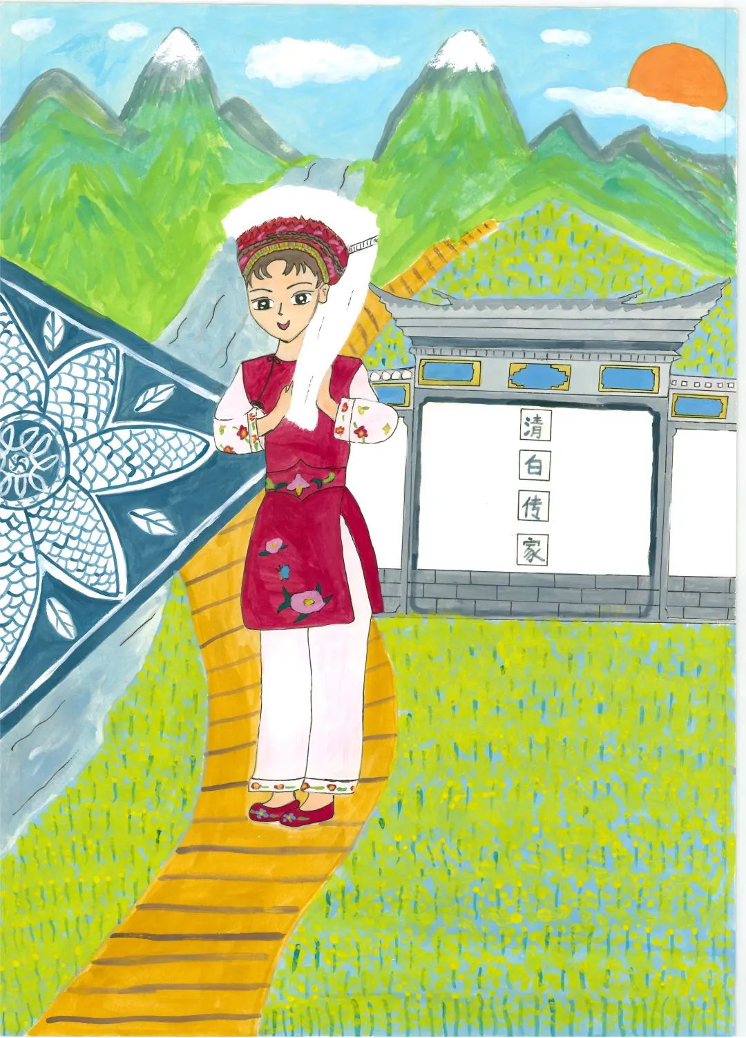 《美丽乡村》少儿绘画作品四
