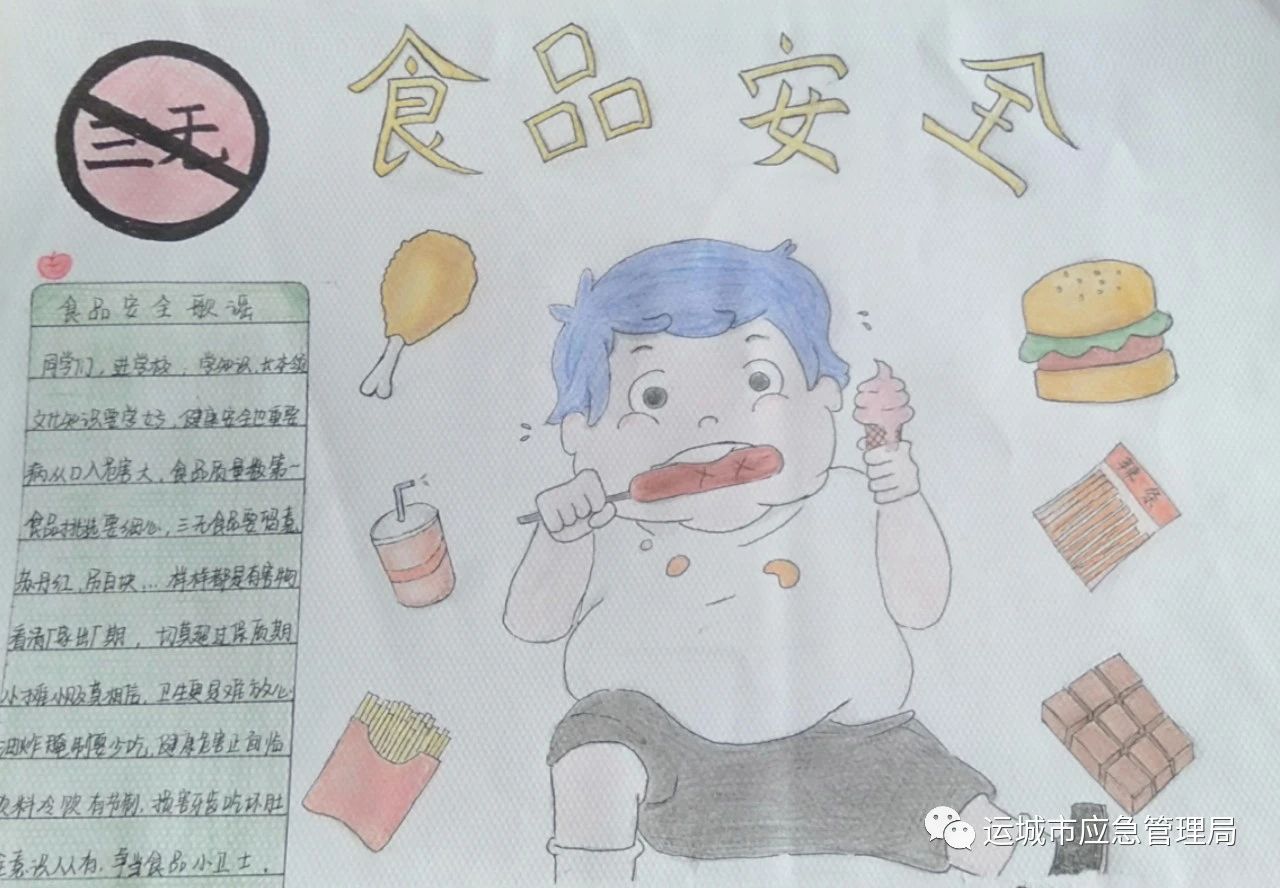 食品安全儿童画简单又好看