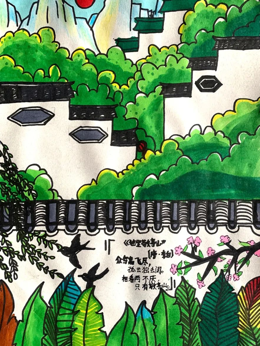 美丽的乡村田园儿童画作品八