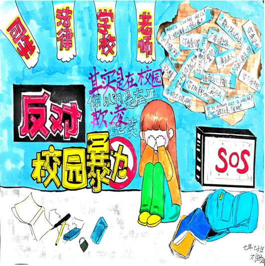 “拒绝校园霸凌 携长风与你 保护少年的你”儿童绘画作品（一）