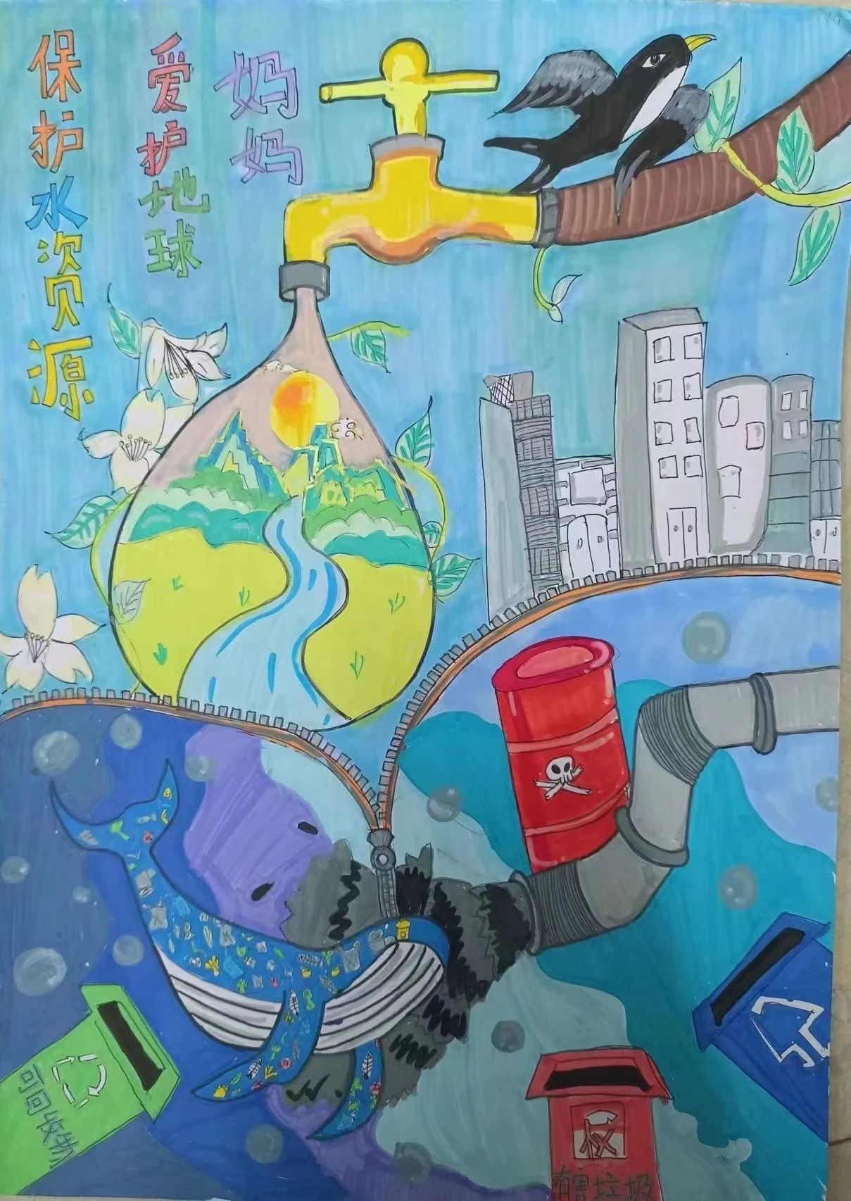 “低碳出行 绿色节能”主题绘画作品（14）