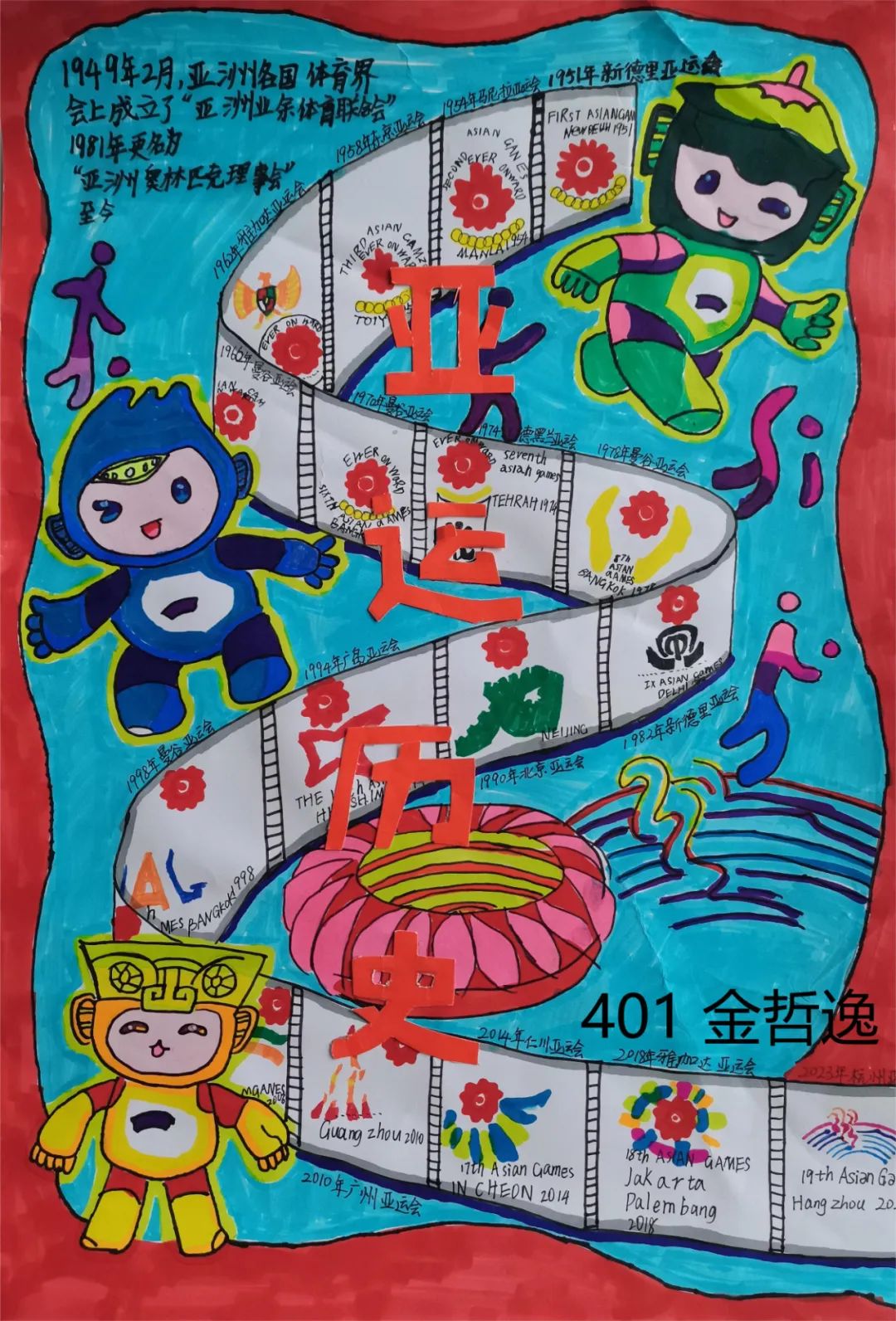 “美丽杭州 喜迎亚运 爱达未来”画画作品图3